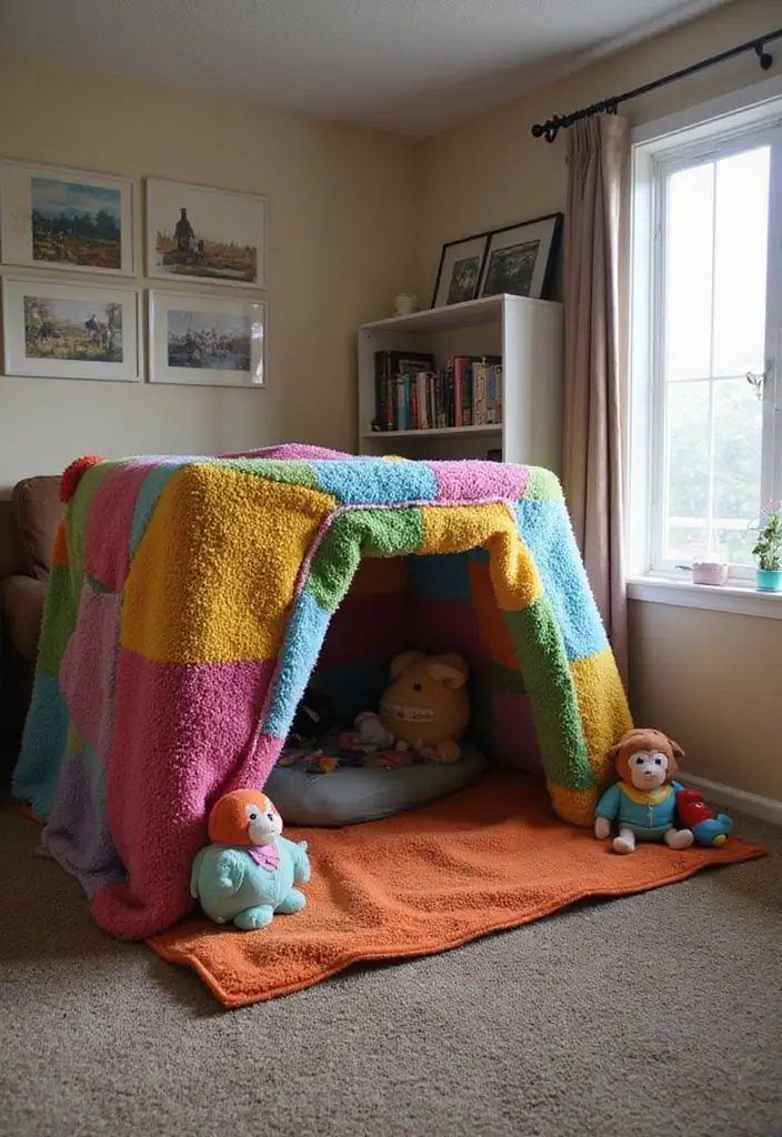 29 Living Room Ideas: Minecraft-Inspired Builds and Layouts - 14. Cozy Blanket Forts