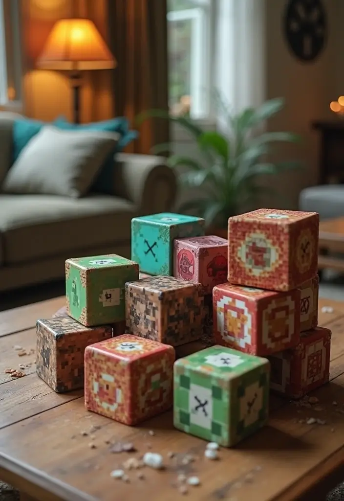 29 Living Room Ideas: Minecraft-Inspired Builds and Layouts - 21. Decorative Minecraft Blocks
