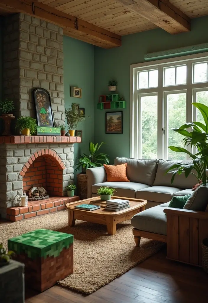 29 Living Room Ideas: Minecraft-Inspired Builds and Layouts - 25. Interactive Decor