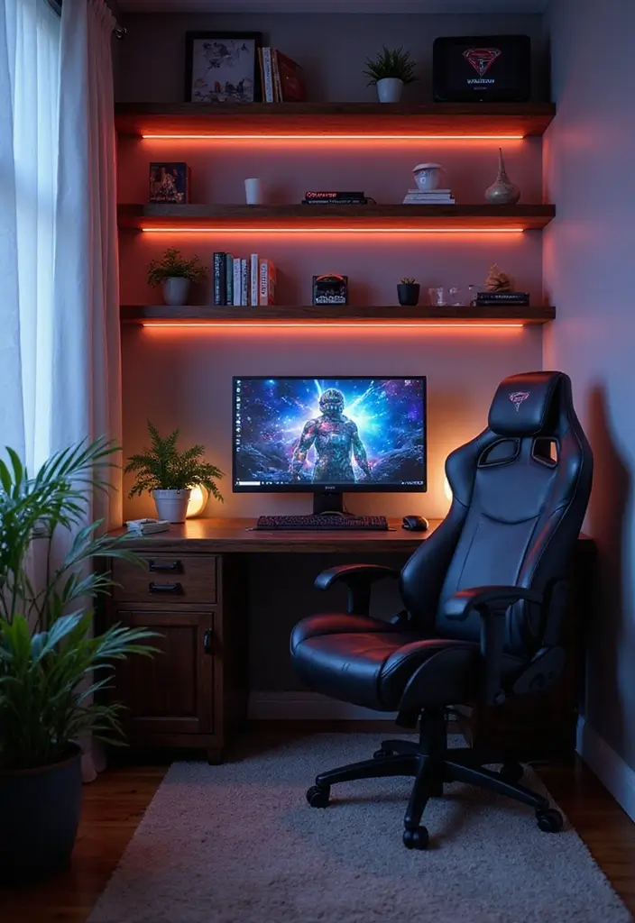 29 Living Room Ideas: Minecraft-Inspired Builds and Layouts - 4. Gaming Corner Nook