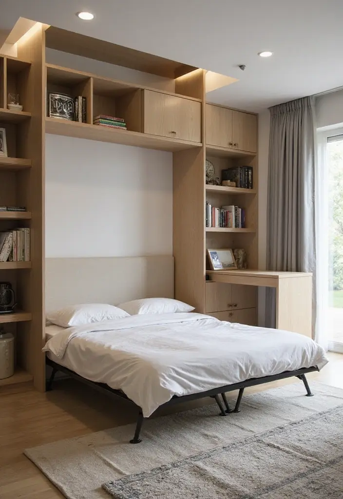 29 Living Room Under Stairs Ideas That Use Space Smartly - 21. Folding Murphy Bed