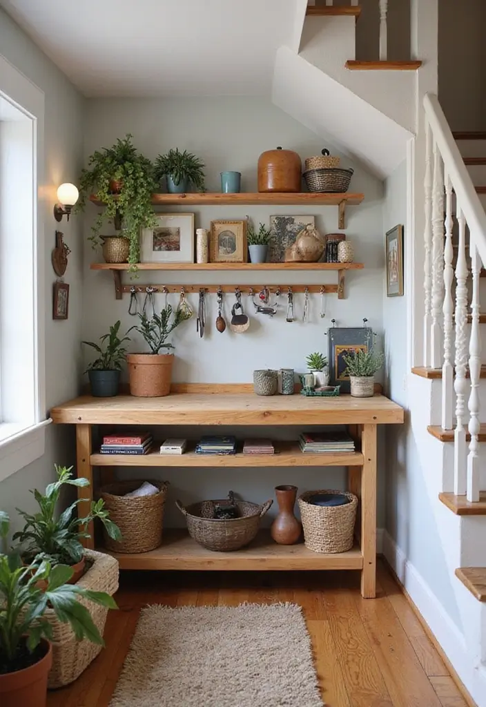 29 Living Room Under Stairs Ideas That Use Space Smartly - 29. Under-stairs Workshop