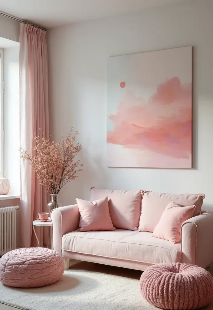 29 Pastel Color Living Room Ideas That Feel Soft and Dreamy - 27. Layering Pastel Paints