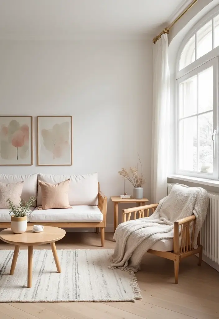 29 Pastel Color Living Room Ideas That Feel Soft and Dreamy - 7. Scandinavian Pastel Vibes