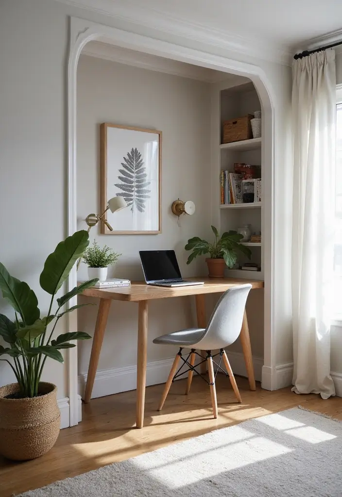 29 Small Living Room With Kitchen Ideas That Maximize Every Inch - 27. Create a Home Office Nook