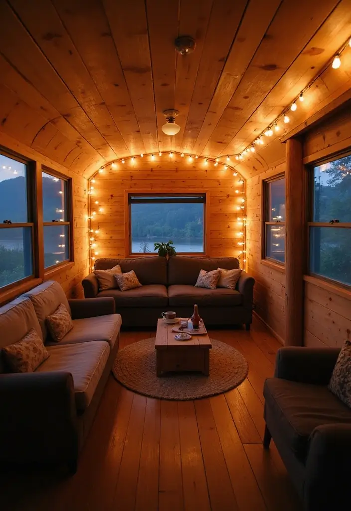 29 Trailer Living Room Ideas That Feel Cozy and Clever - 10. Cozy Lighting