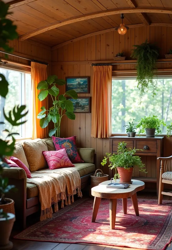 29 Trailer Living Room Ideas That Feel Cozy and Clever - 12. Bohemian Chic