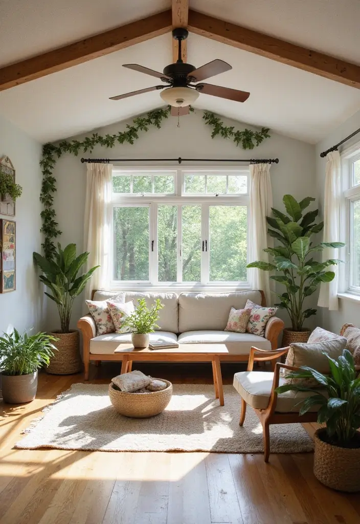 29 Trailer Living Room Ideas That Feel Cozy and Clever - 4. Nature-Inspired Decor