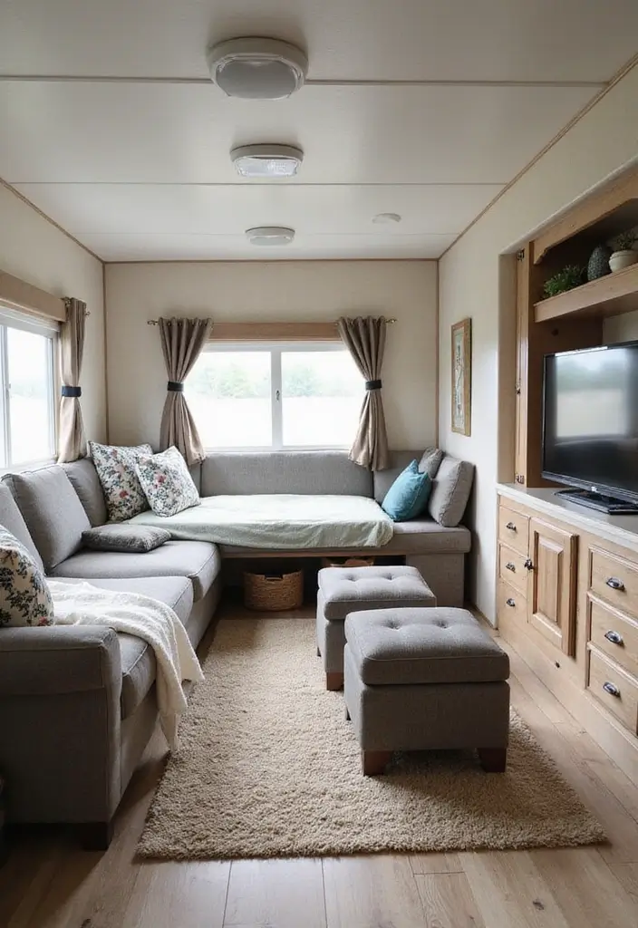 29 Trailer Living Room Ideas That Feel Cozy and Clever - 6. Multi-Functional Furniture