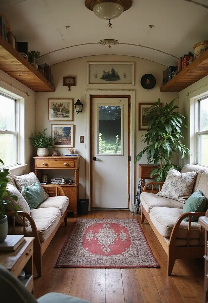 29 Trailer Living Room Ideas That Feel Cozy and Clever - 7. Vintage Finds