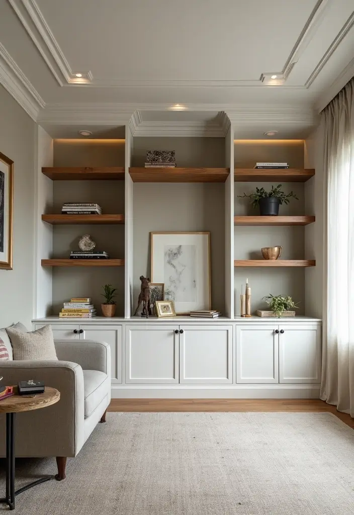 29 Upstairs Living Room Ideas That Make the Most of Your Space - 12. Built-in Storage with Style