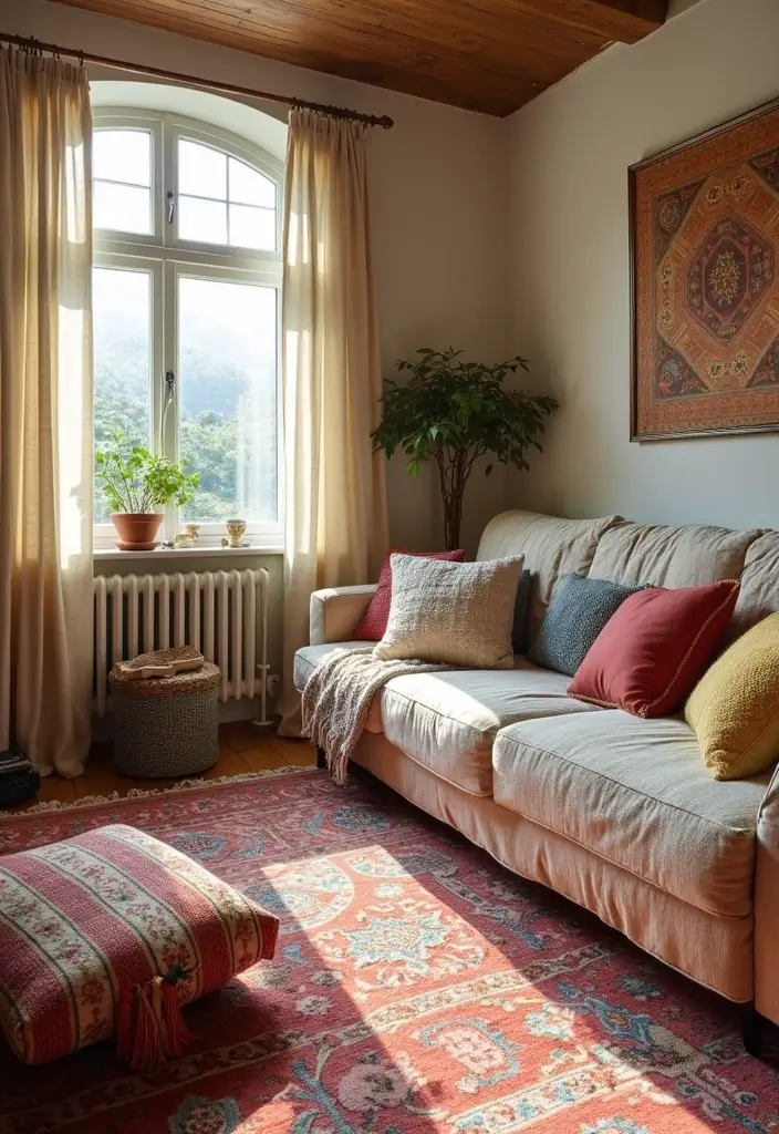 29 Upstairs Living Room Ideas That Make the Most of Your Space - 15. Layering Textiles for Warmth