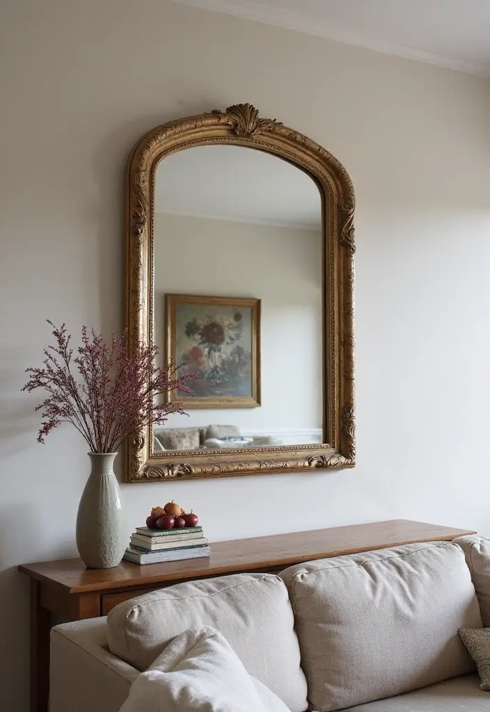 29 Upstairs Living Room Ideas That Make the Most of Your Space - 17. Decorative Mirrors to Create Illusion of Space