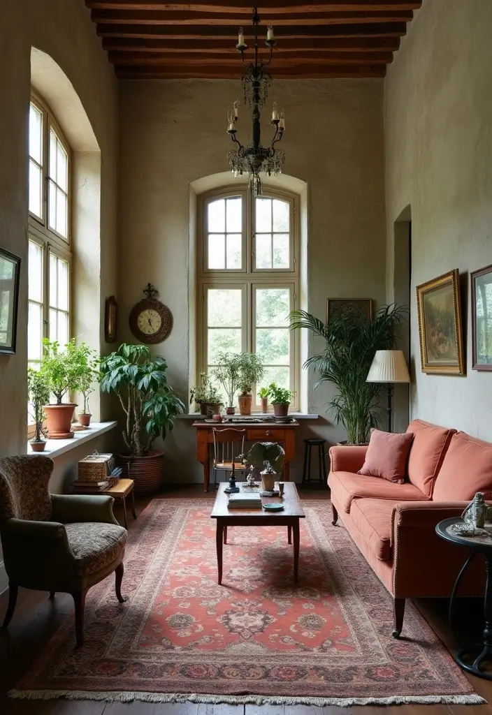 29 Upstairs Living Room Ideas That Make the Most of Your Space - 20. Vintage Finds for Unique Charm