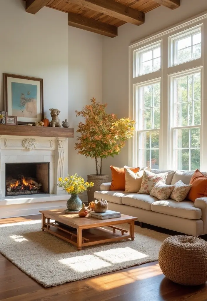 29 Upstairs Living Room Ideas That Make the Most of Your Space - 23. Seasonal Decor Changes