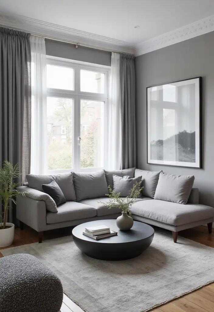 29 Wabi Sabi Living Room Ideas That Embrace Imperfection - 13. Monochromatic Elements