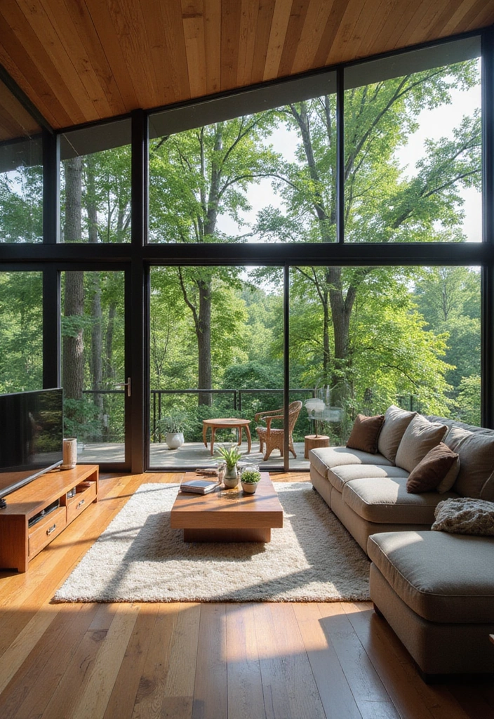 29 Wabi Sabi Living Room Ideas That Embrace Imperfection - 20. Embracing the Outdoors