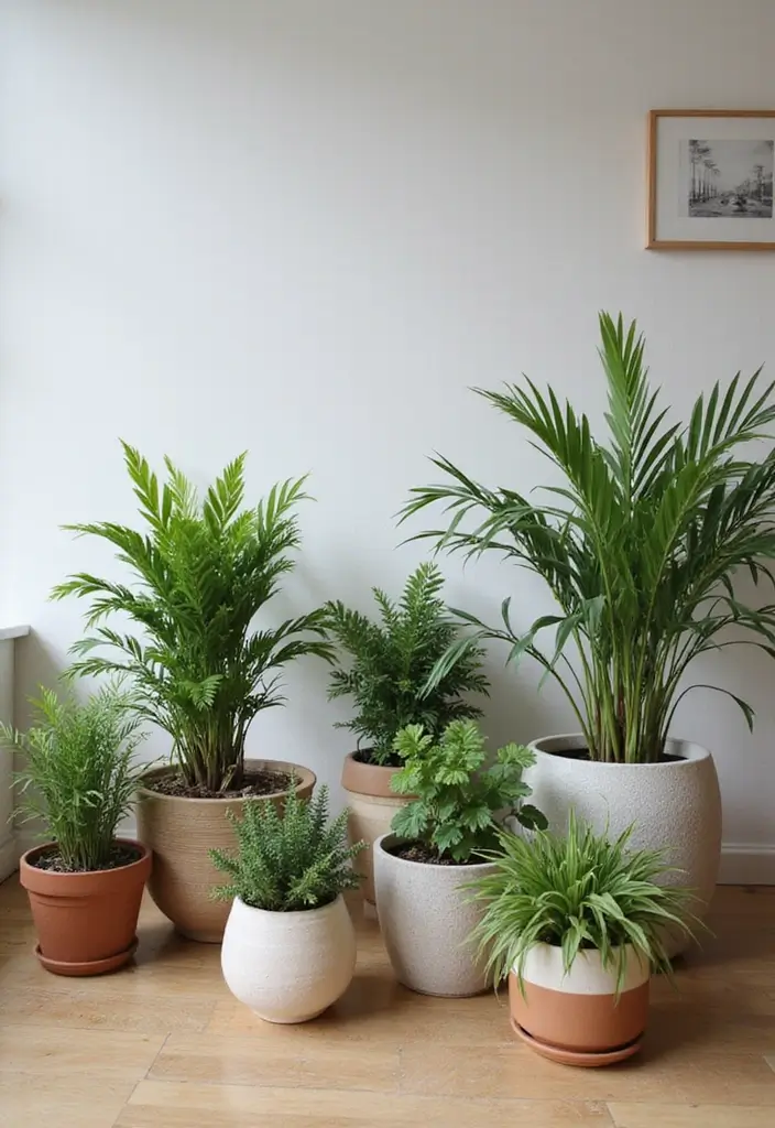 29 Wabi Sabi Living Room Ideas That Embrace Imperfection - 24. Incorporating Greenery