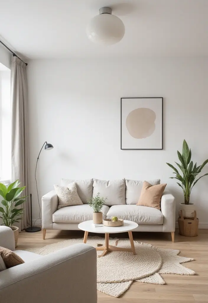 29 Wabi Sabi Living Room Ideas That Embrace Imperfection - 3. Minimalist Design