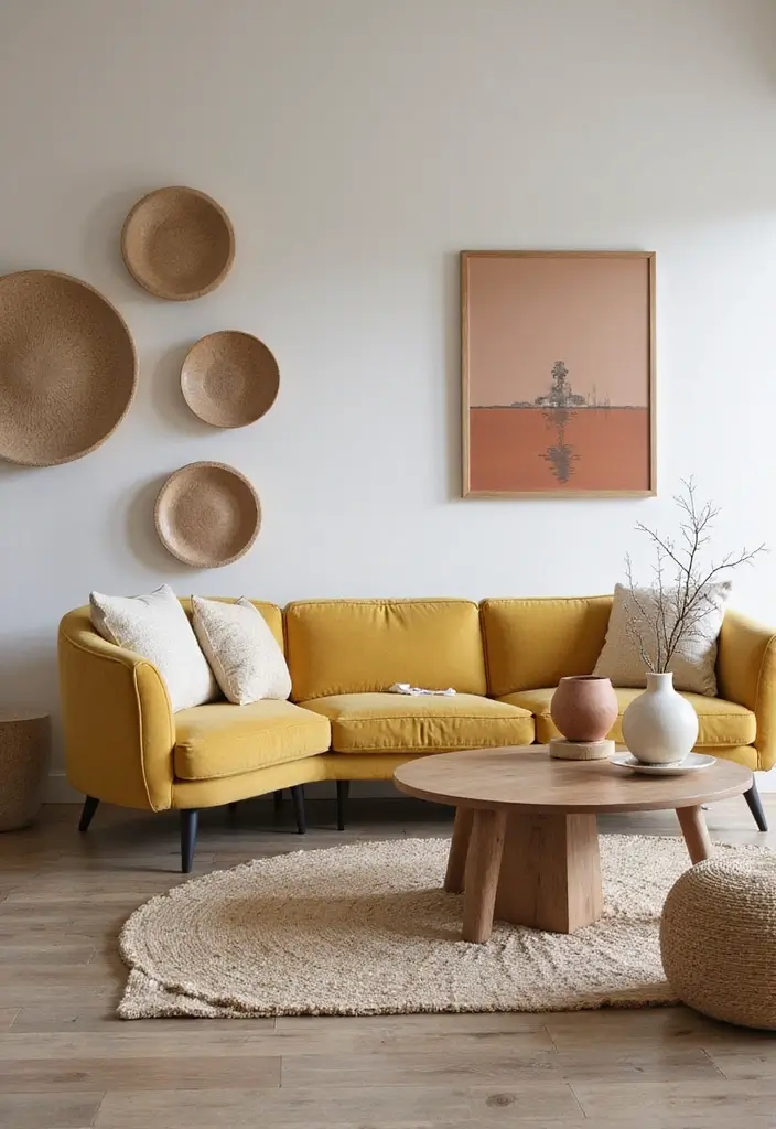 29 Wabi Sabi Living Room Ideas That Embrace Imperfection - 9. Organic Shapes