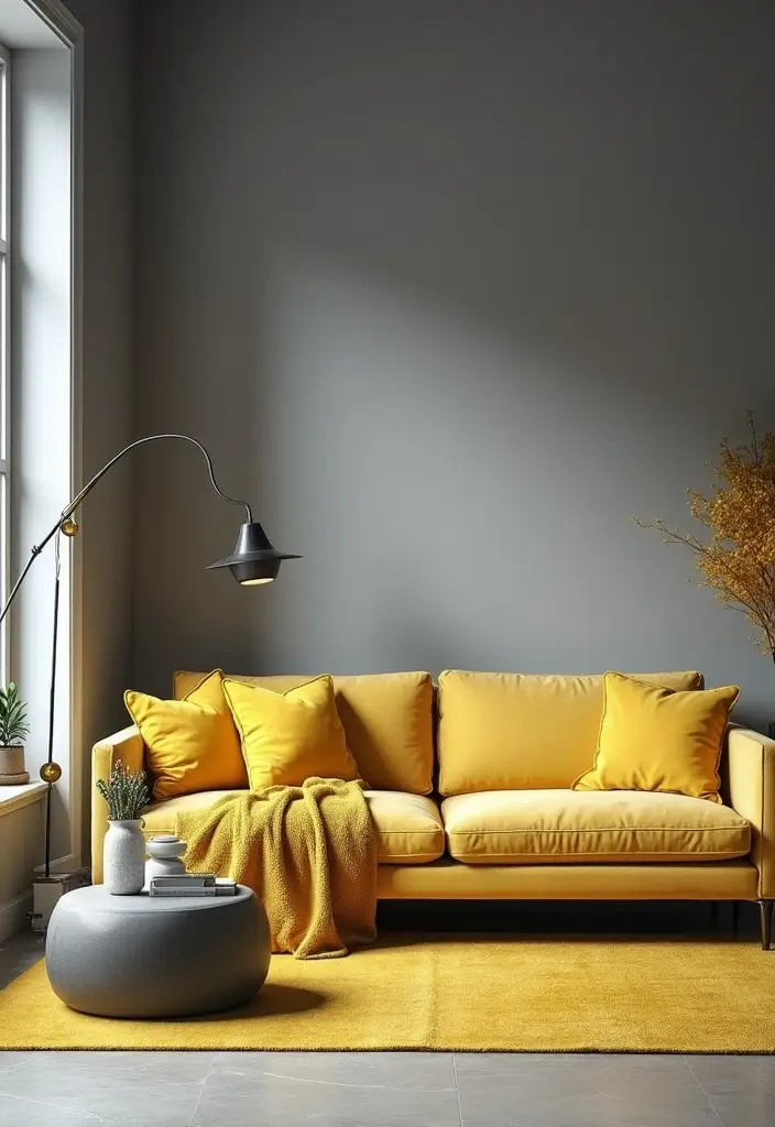 29 Yellow Grey Living Room Ideas That Look Fresh and Balanced - 15. Monochromatic Grey Base