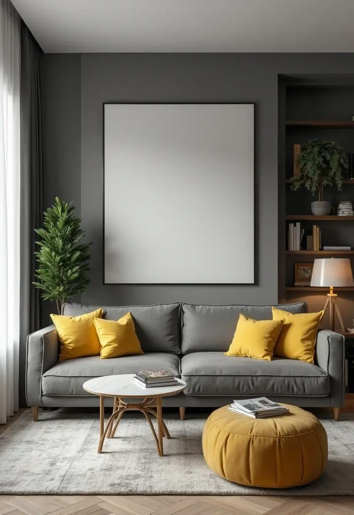 29 Yellow Grey Living Room Ideas That Look Fresh and Balanced - 2. Elegant Shades of Grey