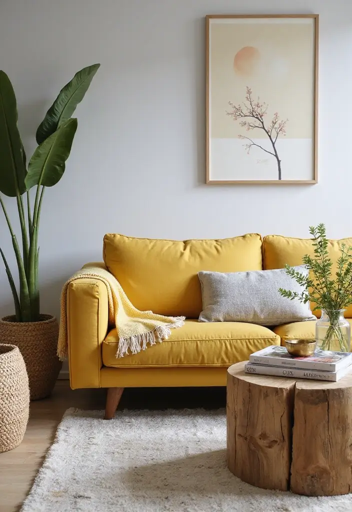29 Yellow Grey Living Room Ideas That Look Fresh and Balanced - 29. Seasonal Decor Updates
