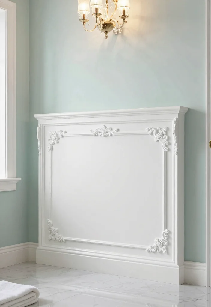 14 Bathroom Chair Rail Ideas That Add Character - 6. Decorative Molding for a Touch of Elegance 1