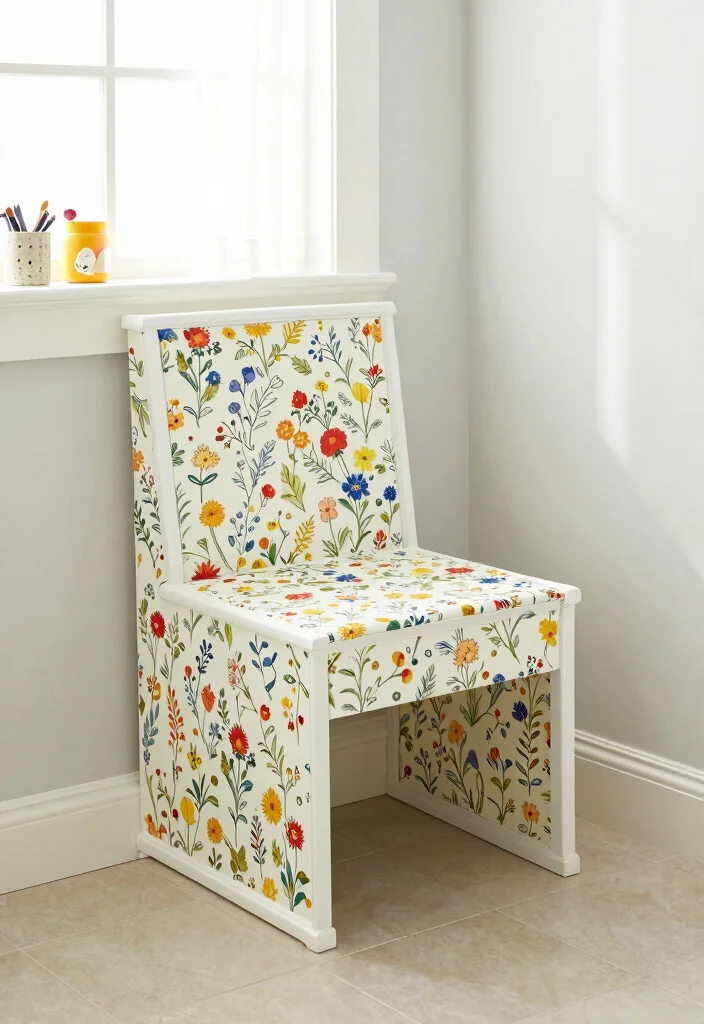 14 Bathroom Chair Rail Ideas That Add Character - 7. Wallpapered Chair Rail for a Whimsical Touch 1