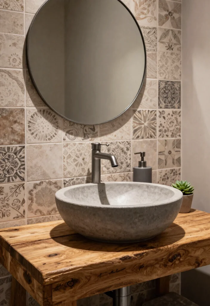 14 Concrete Bathroom Sink Ideas With Industrial Style - 2. Concrete Bowl Sink 1