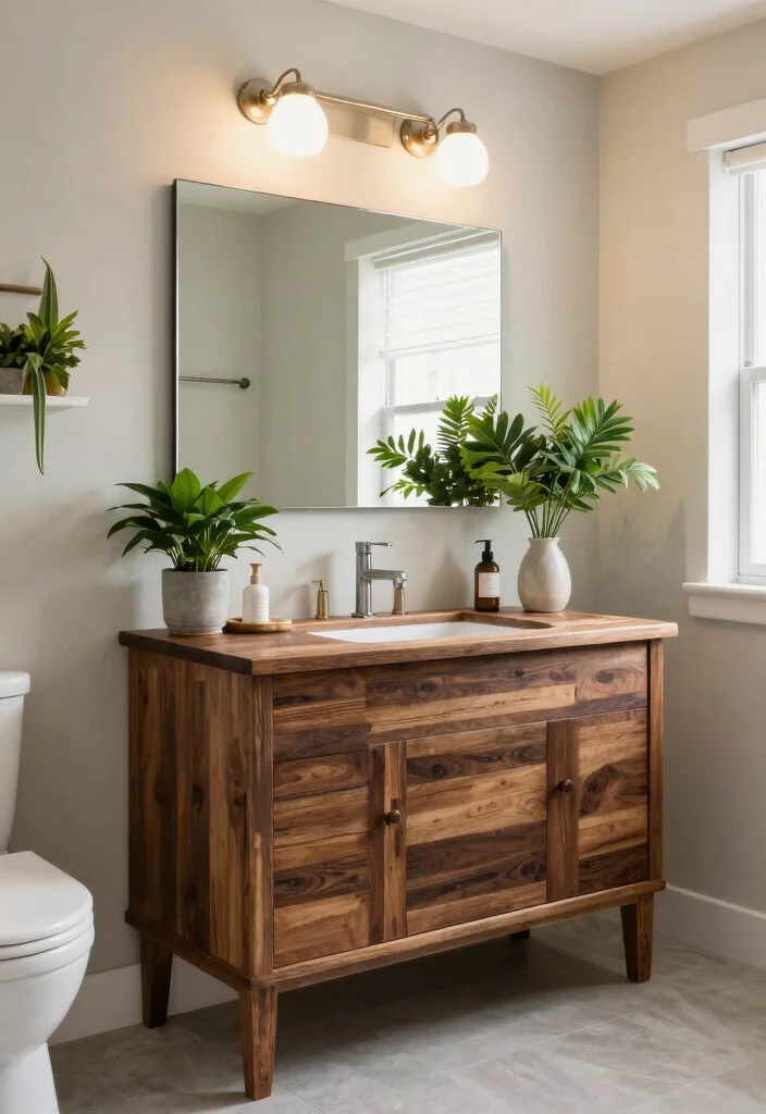 14 Dark Brown Vanity Bathroom Ideas With Rich Warmth - 12. Eco-Friendly Materials 1