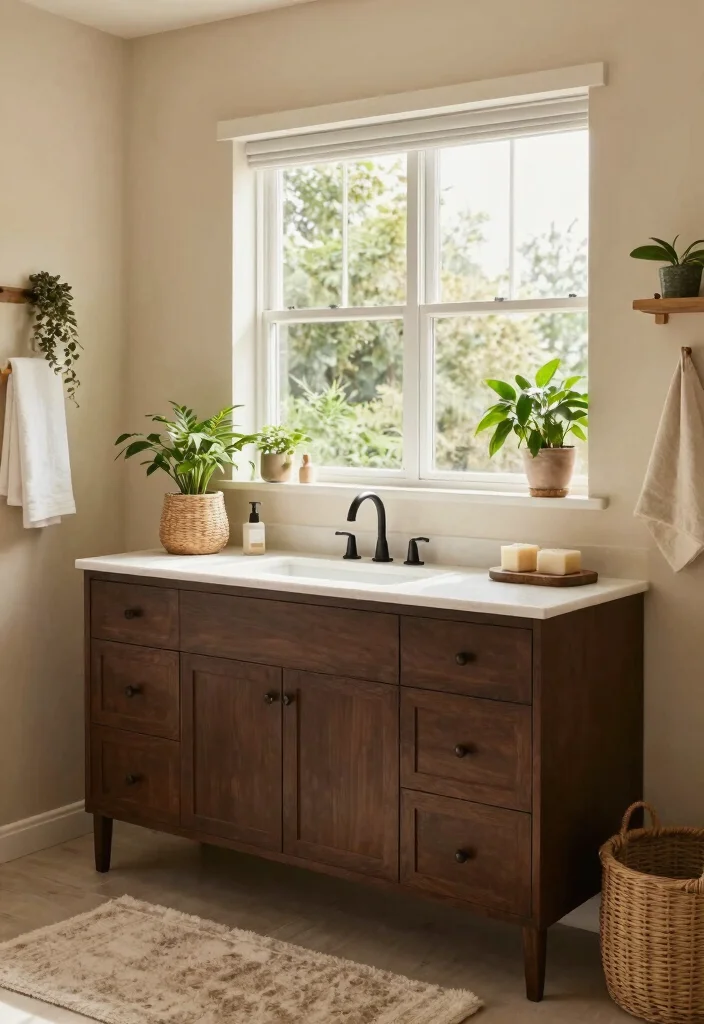 14 Dark Brown Vanity Bathroom Ideas With Rich Warmth - 5. Warm Color Palette 1