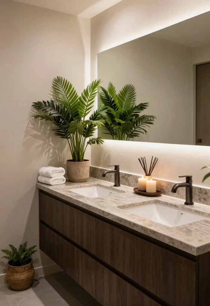 14 Dark Brown Vanity Bathroom Ideas With Rich Warmth - 7. Spa-Inspired Retreat 1