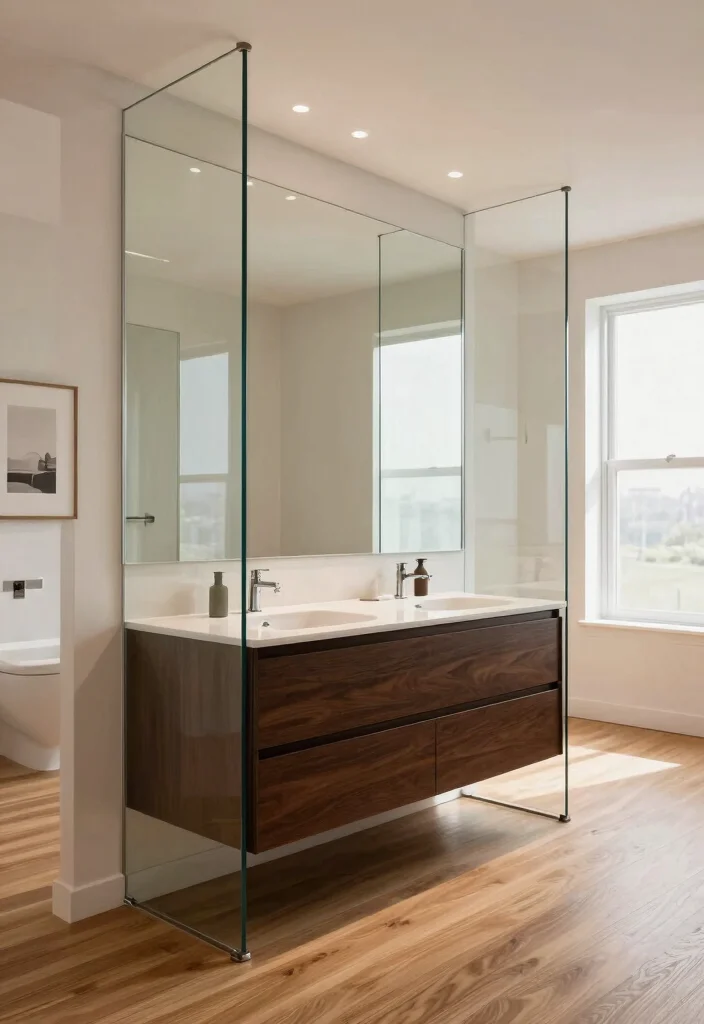 14 Dark Brown Vanity Bathroom Ideas With Rich Warmth - 8. Open Concept Layout 1