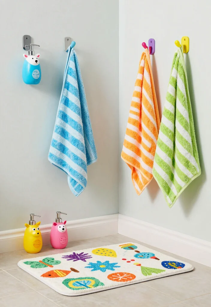 14 Daycare Bathroom Ideas That Are Kid Friendly And Fun - 1. Colorful Bathroom Accessories 1