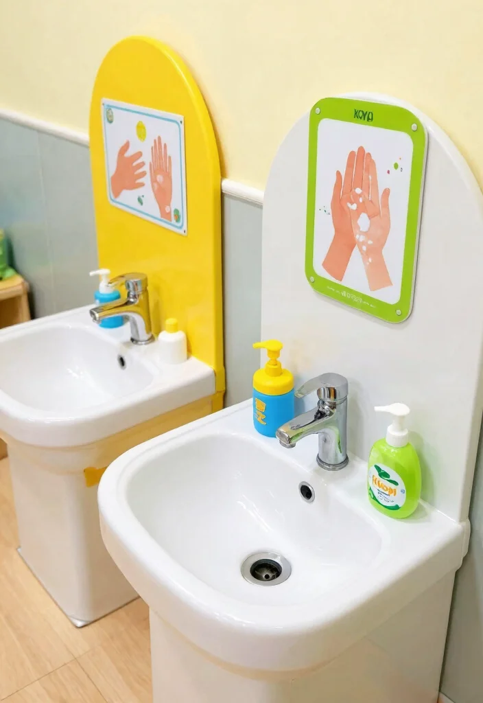 14 Daycare Bathroom Ideas That Are Kid Friendly And Fun - 12. Handwashing Stations 1