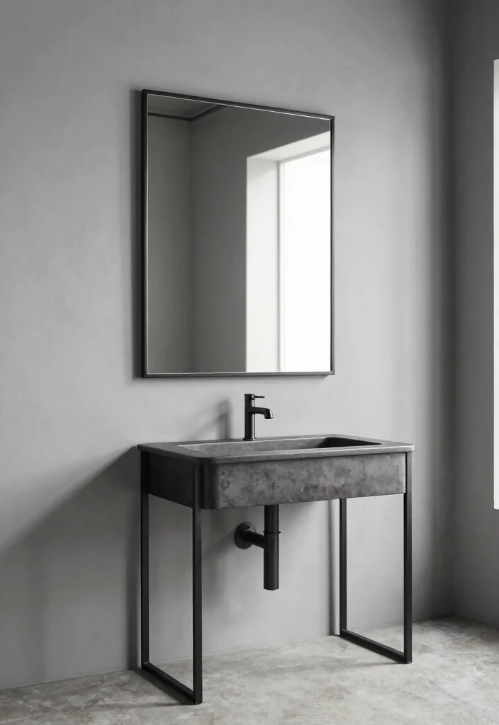 14 Framed Bathroom Mirror Ideas With Classic Style - 4. Industrial Style Mirror 1