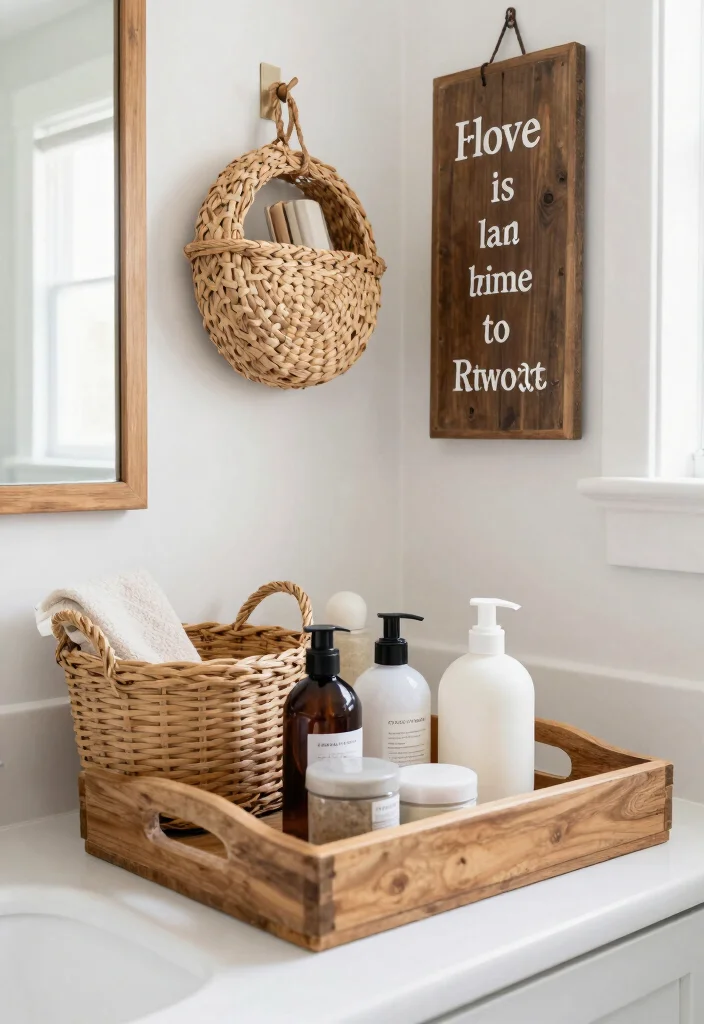 14 Magnolia Bathroom Ideas Inspired By Modern Farmhouse Style - 13. Farmhouse-Style Accessories 1
