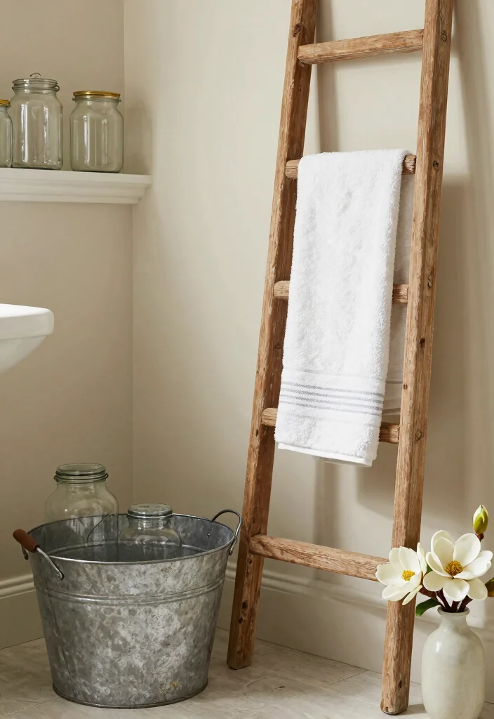 14 Magnolia Bathroom Ideas Inspired By Modern Farmhouse Style - 8. Vintage Farmhouse Accessories 1