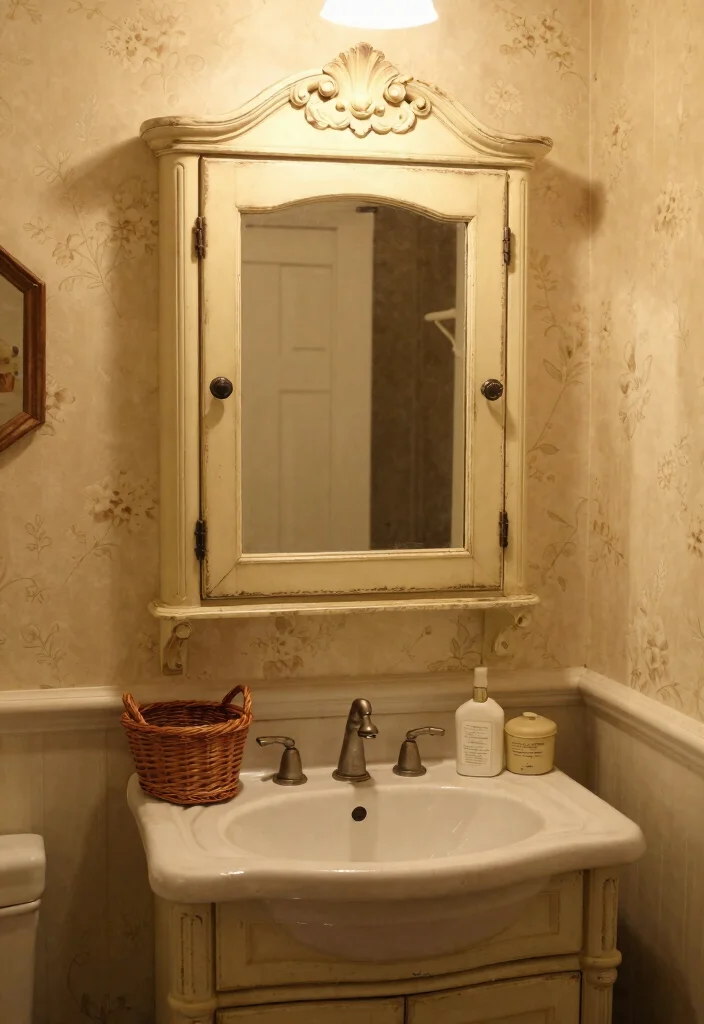 14 Mirror Medicine Cabinet Bathroom Ideas For Smart Storage - 2. Vintage Charm 1