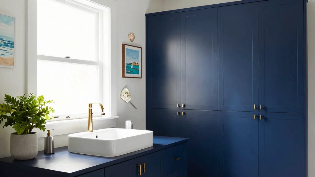 14 Navy Bathroom Cabinet Ideas With Deep Colour