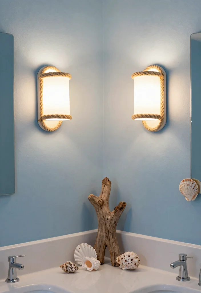 14 Vanity Sconce Bathroom Ideas For Perfect Lighting - 10. Nautical Inspired Lighting 1