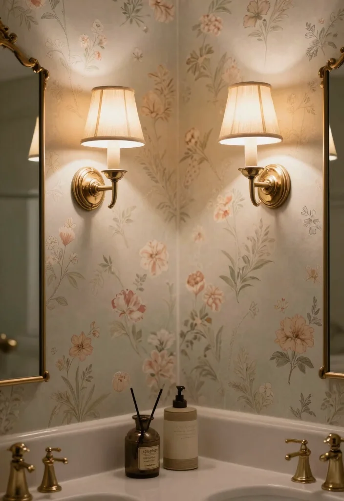 14 Vanity Sconce Bathroom Ideas For Perfect Lighting - 14. Vintage Glam with Shades 1