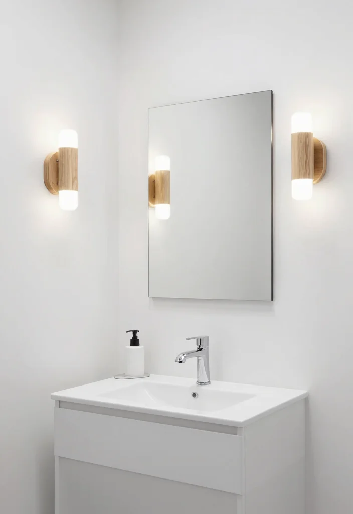 14 Vanity Sconce Bathroom Ideas For Perfect Lighting - 5. Sleek Scandinavian Style 1