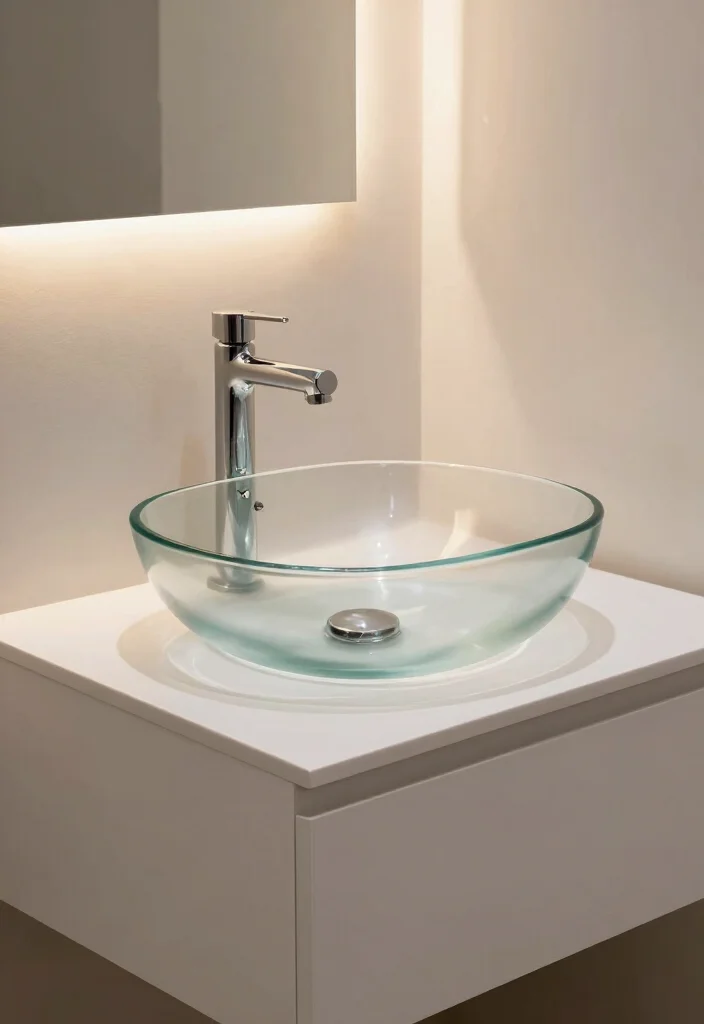 14 White Vanity Bathroom Ideas With Bright Clean Style - 12. Unique Sink Designs 1