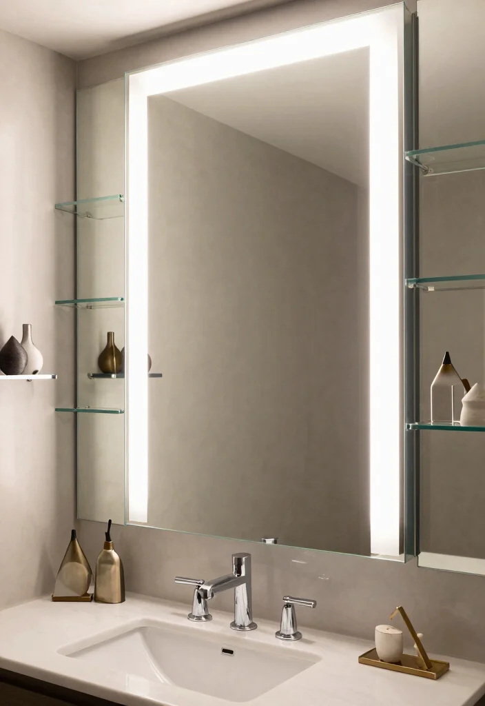 15 Bathroom Mirror Makeover Ideas For Instant Impact - 2. Mirrored Accent Frame 1