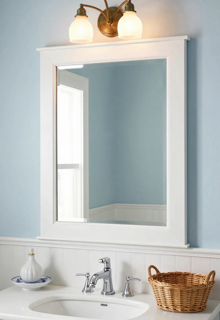 15 Bathroom Mirror Makeover Ideas For Instant Impact - 4. Elegant Beadboard 1