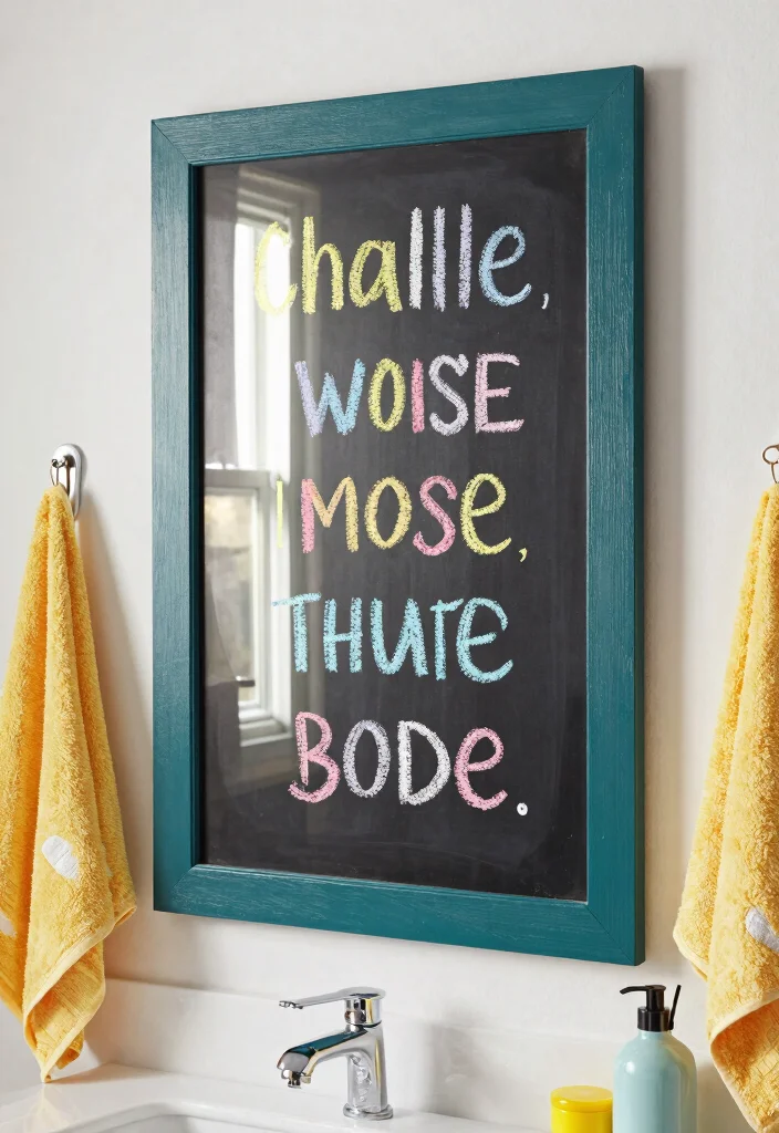 15 Bathroom Mirror Makeover Ideas For Instant Impact - 9. Chalkboard Frame 1