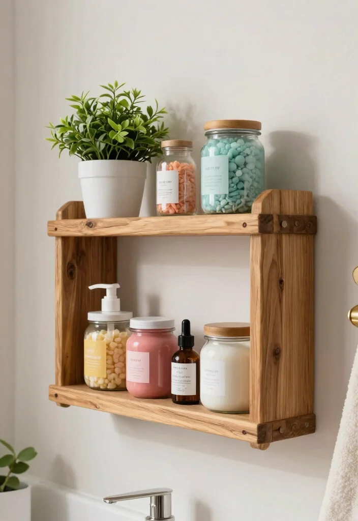 15 Bathroom Shelf Ideas For Smart Vertical Storage - 10. DIY Shelves: Personal Touch and Creativity 1