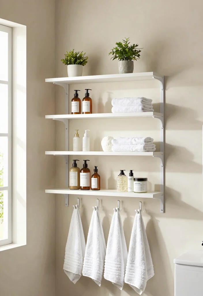 15 Bathroom Shelf Ideas For Smart Vertical Storage - 11. Multi-Purpose Shelves: Function Meets Flexibility 1